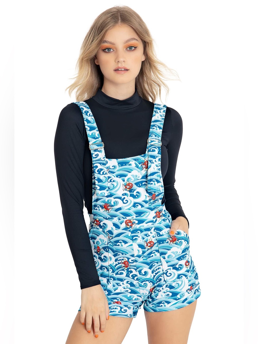 Blackmilk Pokemon Magikarp Short Overalls - Size XS